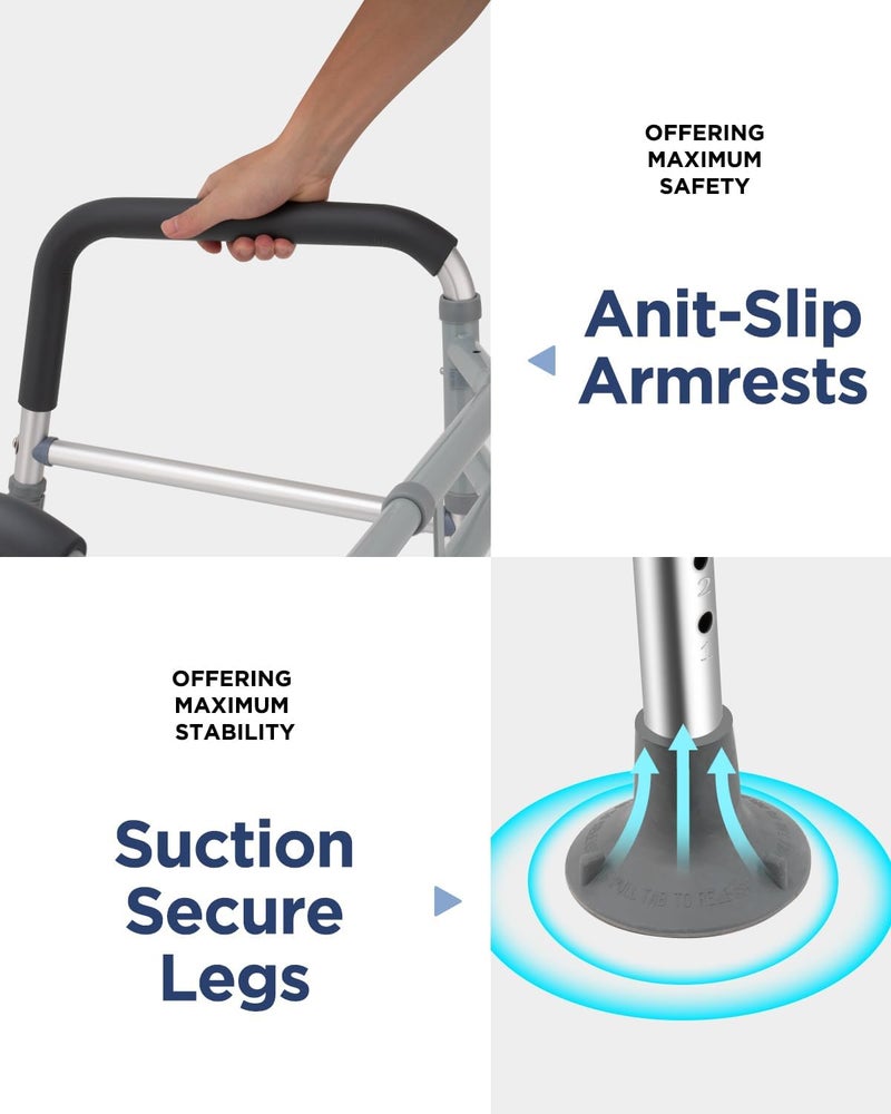 Brosive Toilet Safety Rails for Seniors, Adjustable & Foldable Toilet Frame for Elderly and Disabled, Handicap Toilet Handles Fits Any Toilet (350 lb) - Image 5